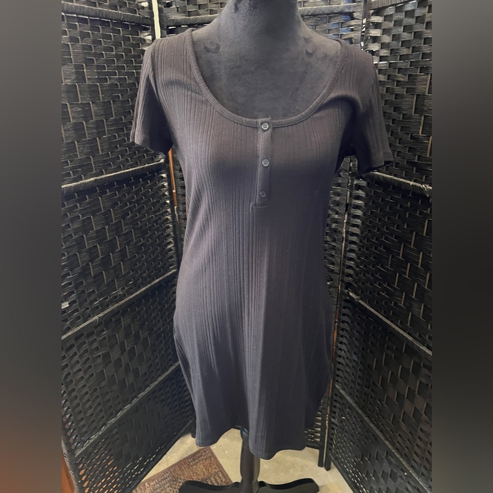 Black Button-Front Women's Dress